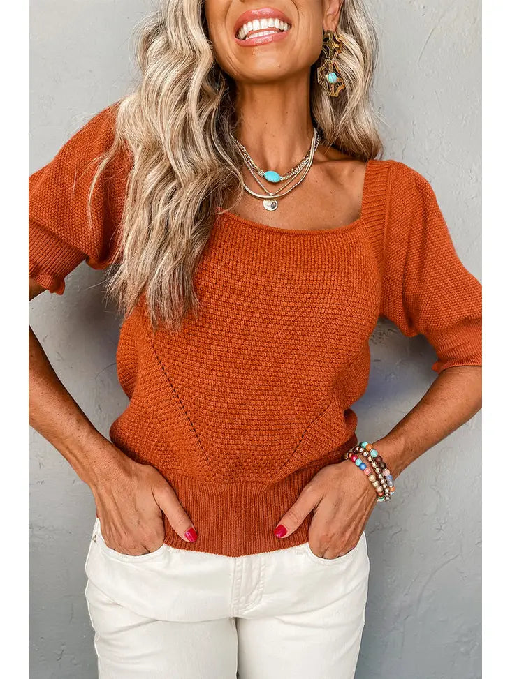Gold Flame Knit Top
