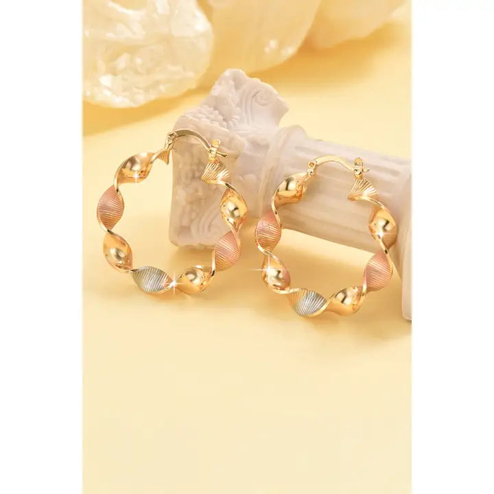 Gold Twisted Hoop Earrings
