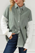 Load image into Gallery viewer, Green Cable Knit Shacket
