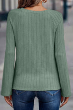 Load image into Gallery viewer, Green Ribbed Knit Long Sleeve
