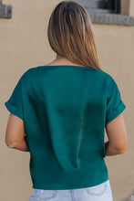 Load image into Gallery viewer, Green Rolled Sleeve Top

