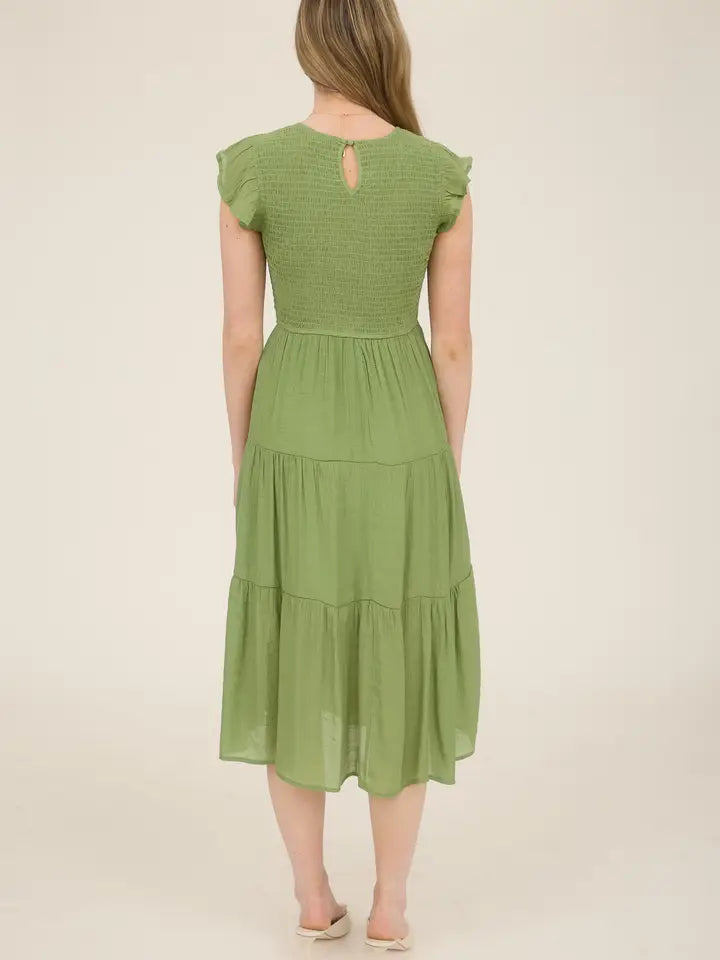 Amber Smocked Midi Dress