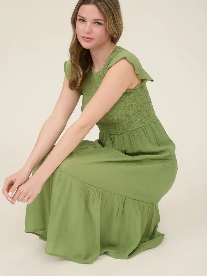 Amber Smocked Midi Dress