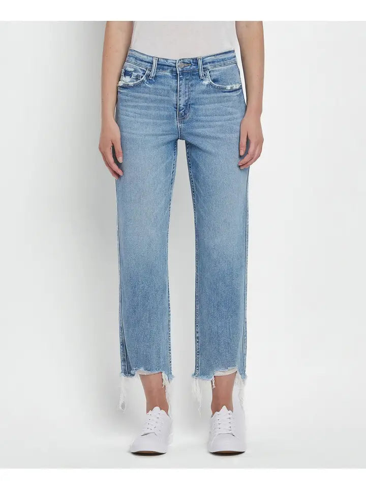 Victoria High Rise Straight Vervet Jean