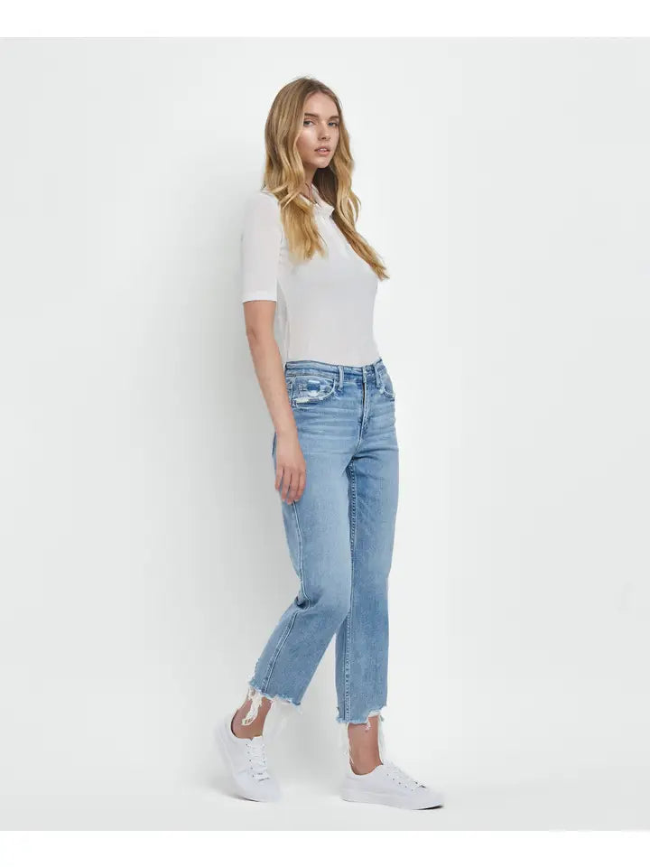 Victoria High Rise Straight Vervet Jean