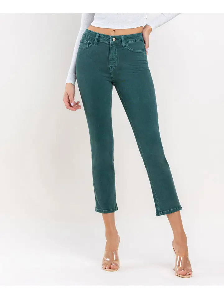 Jeanne High Rise Slim Straight Vervet Jean - Balsam