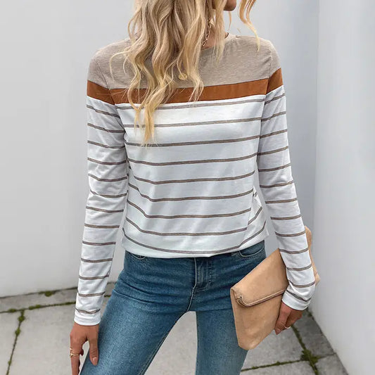 Karlee Striped Top - Khaki
