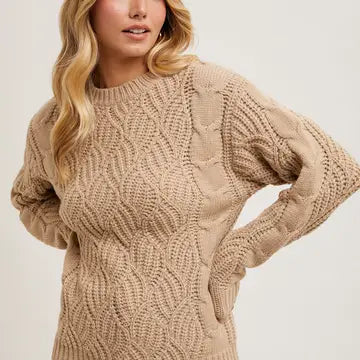 Twisted Knit Sweater - Latte