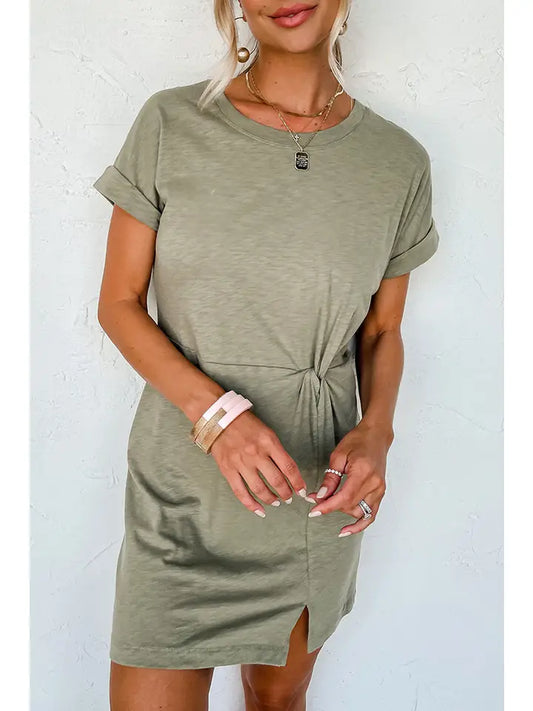 Laurel Green Twisted Tshirt Dress