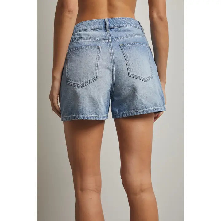Lily Asymmetrical Denim Shorts