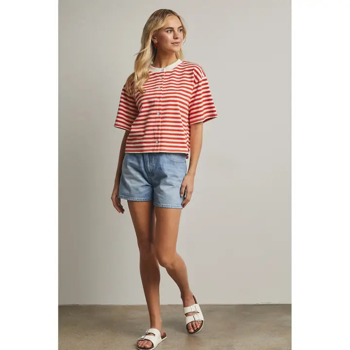 Lily Asymmetrical Denim Shorts