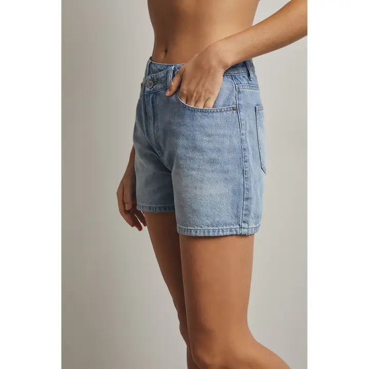 Lily Asymmetrical Denim Shorts