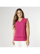 Load image into Gallery viewer, Melody Fuchsia Pink Fringe Tank
