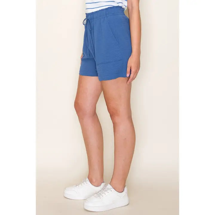 Navy Drawstring Pocket Shorts