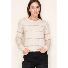 Load image into Gallery viewer, Oatmeal Beaded Striped Sweater
