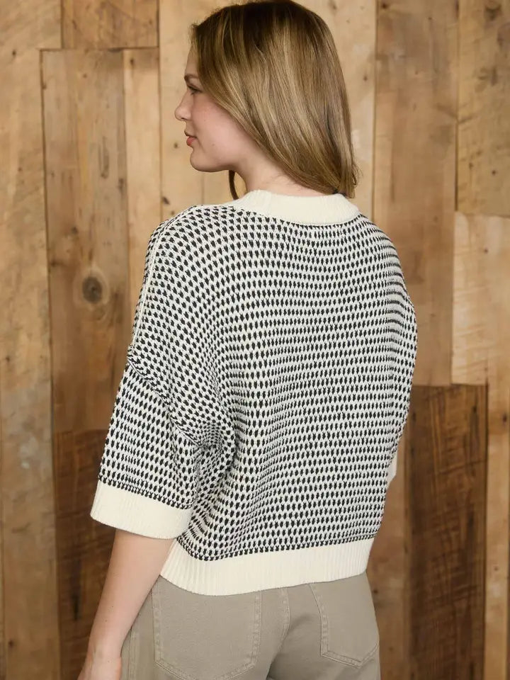 Oatmeal Multi Stitch Knit Sweater