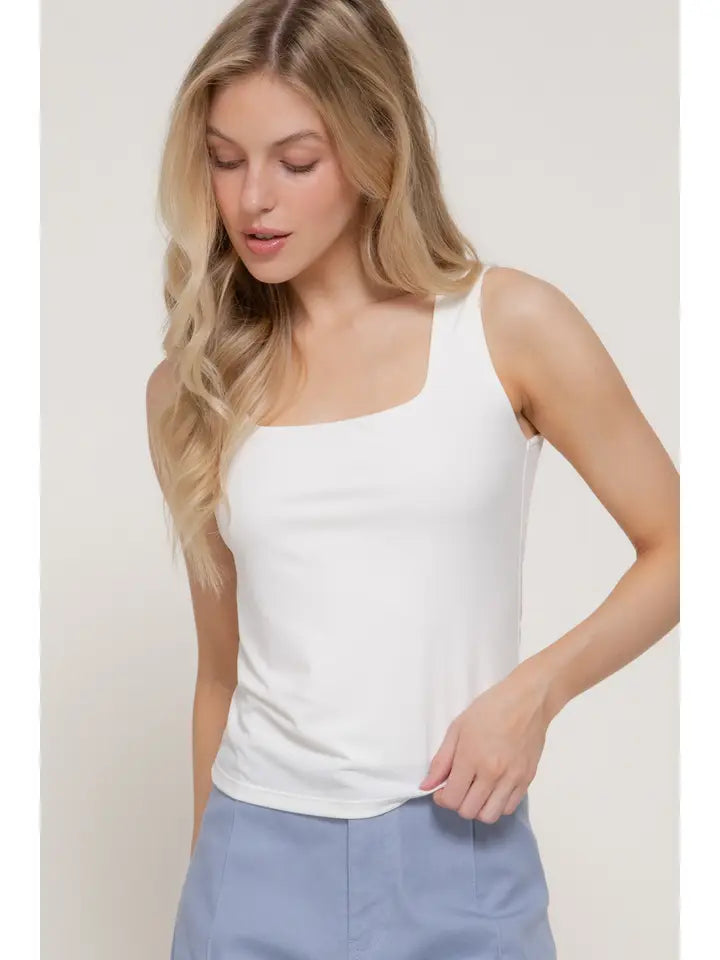Fran Double Layer Square Neck Tank