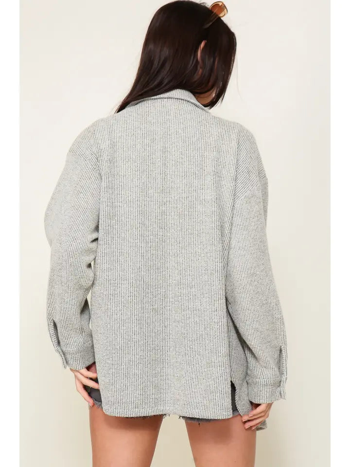 Mallory Brushed Waffle Shacket