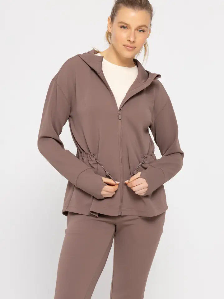 On The Go Hooded Jacket - Deep Taupe