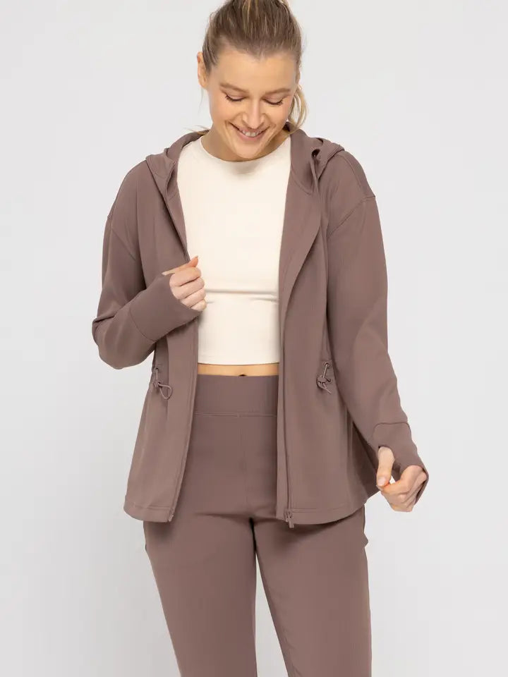 On The Go Hooded Jacket - Deep Taupe