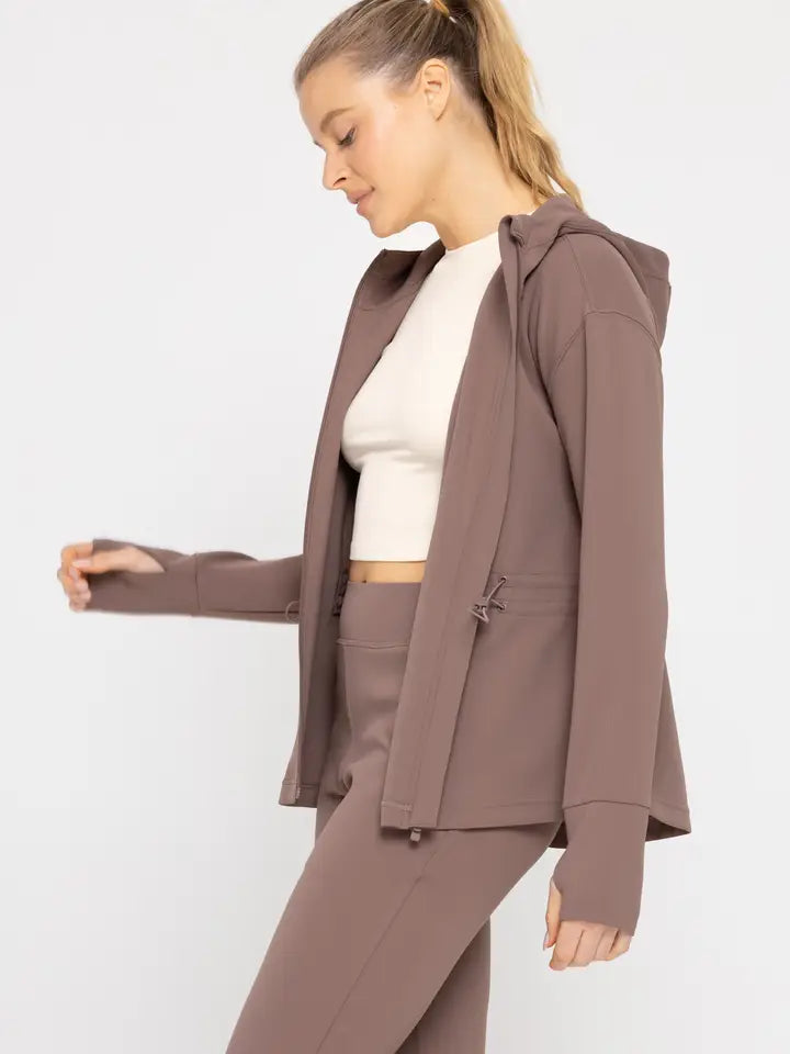 On The Go Hooded Jacket - Deep Taupe