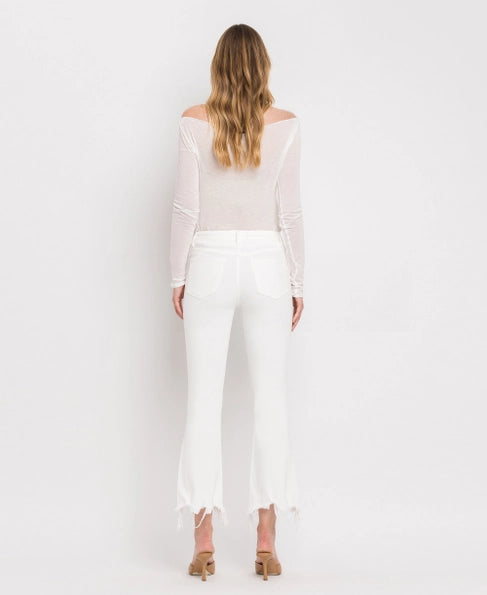 Bella Optic White High Rise Raw Hem Vervet Jean