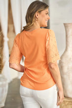 Load image into Gallery viewer, Orange Lace Sleeve Blouse
