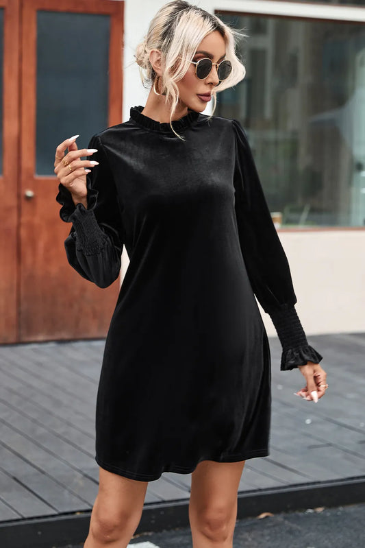 Own The Night Black Velvet Dress