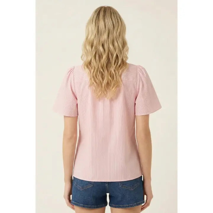 Alexa Pink Pinstriped Top
