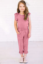 Load image into Gallery viewer, Girls Pink Ruffled Jumpsuit
