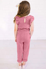 Load image into Gallery viewer, Girls Pink Ruffled Jumpsuit
