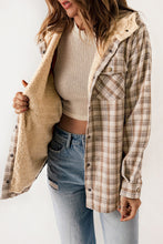 Load image into Gallery viewer, Khaki Plaid Sherpa Shacket
