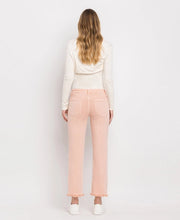 Load image into Gallery viewer, Melissa Powdery Pink Mid Rise Straight Vervet Jean
