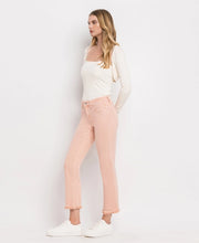 Load image into Gallery viewer, Melissa Powdery Pink Mid Rise Straight Vervet Jean
