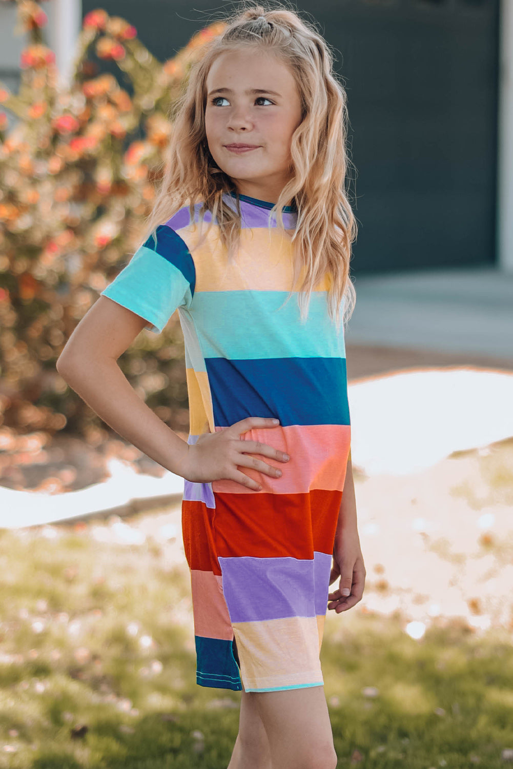 Girl Rainbow T-shirt Dress