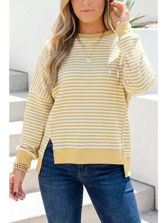 Reagan Khaki Striped Pullover
