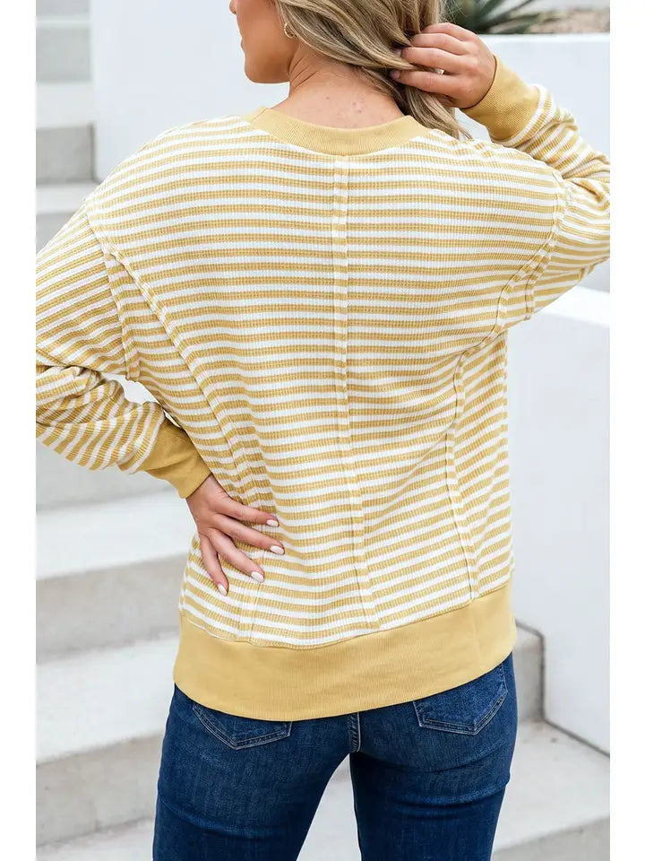 Reagan Khaki Striped Pullover