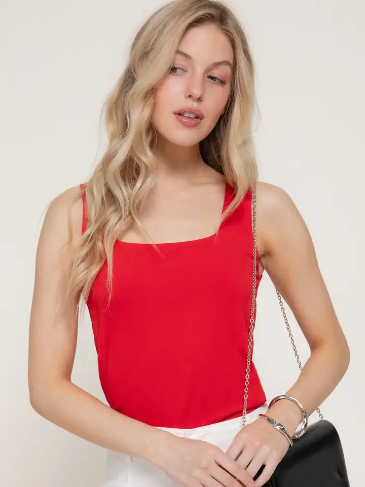 Fran Double Layer Square Neck Tank