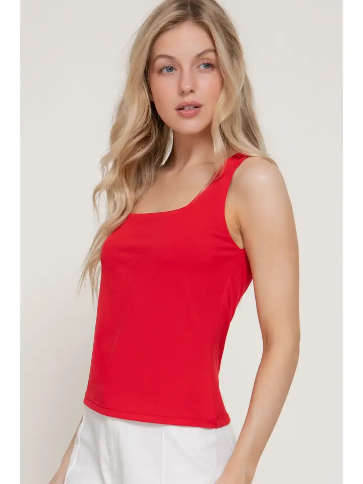 Fran Double Layer Square Neck Tank