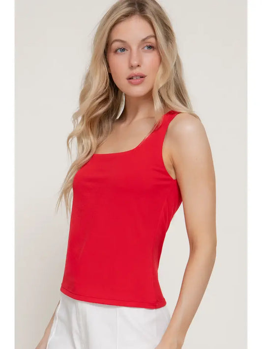 Fran Double Layer Square Neck Tank