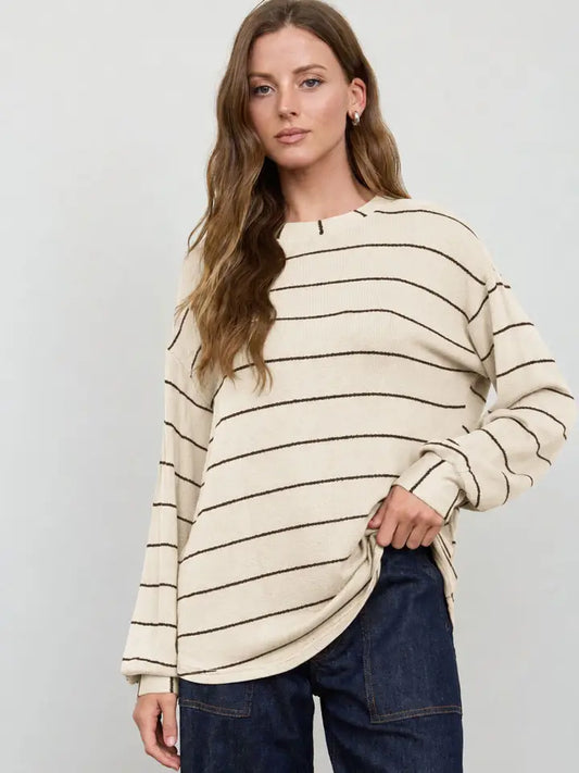 Relaxed Long Sleeve Knit Top
