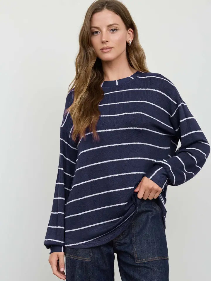 Relaxed Long Sleeve Knit Top