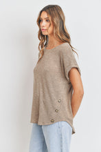 Load image into Gallery viewer, Rose Dolman Sleeves with Buttons Knit Top
