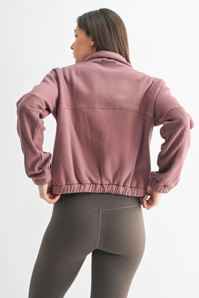 Rose Taupe Thermal Half Zip