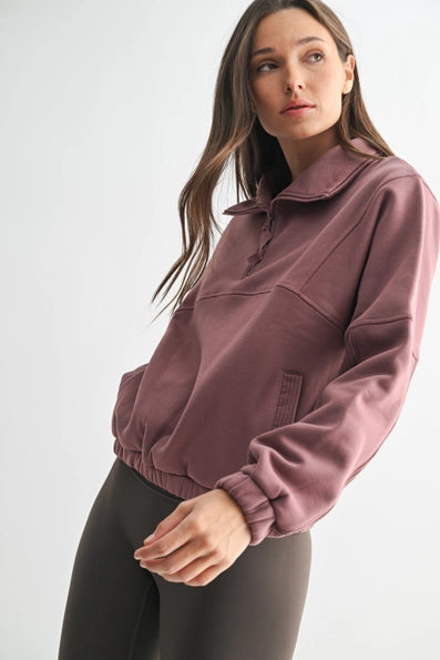 Rose Taupe Thermal Half Zip