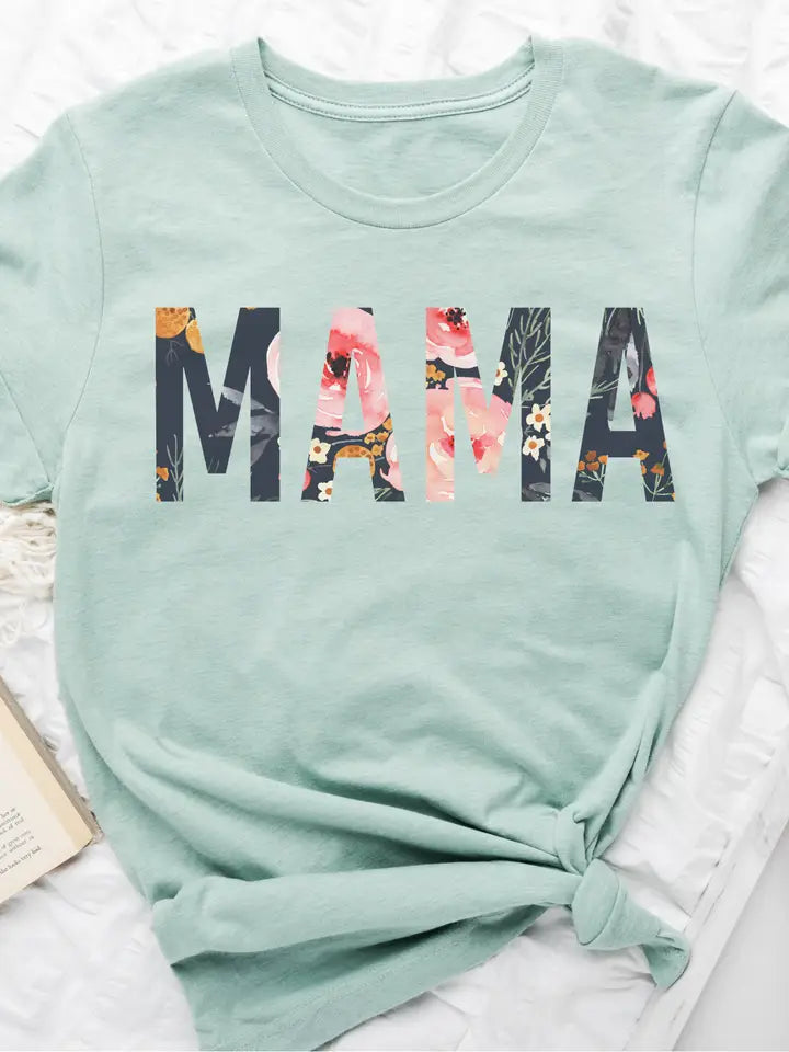 Mama Floral Tee - Sage