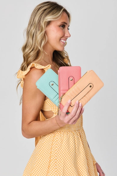 Saige Slim Card Holder Wallet - Brown