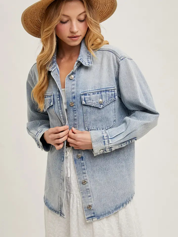Say Yes Denim Jacket - Light Wash