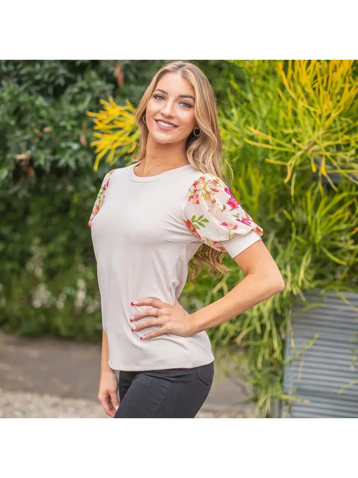 Seashell Floral Sleeves Top