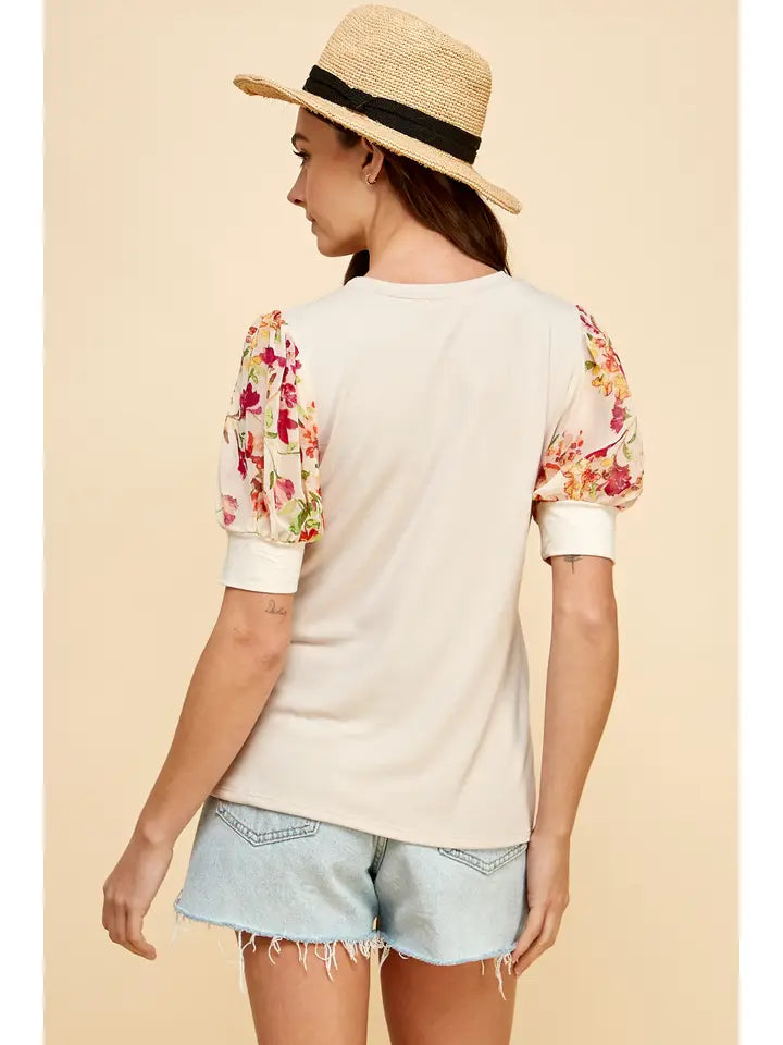 Seashell Floral Sleeves Top